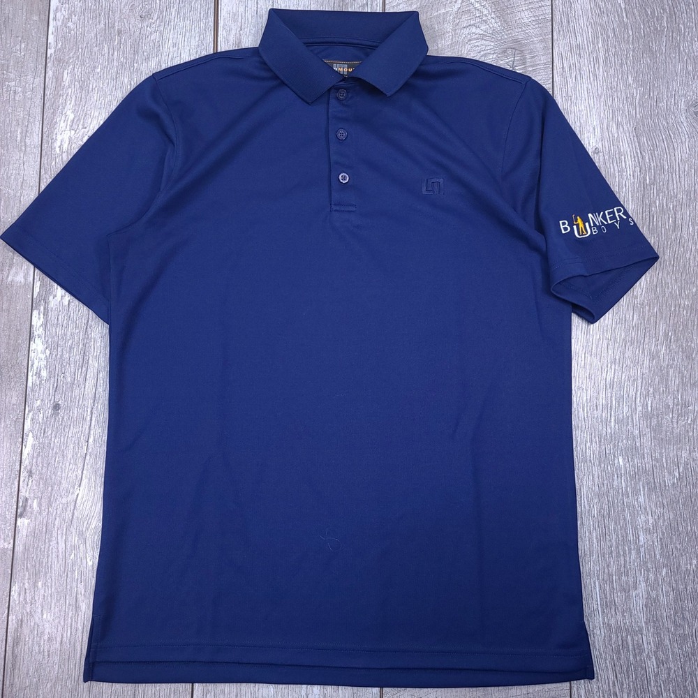 Loudmouth Polo Shirt Mens Medium Blue Bunker Boys Golf Performance Short Sleeve